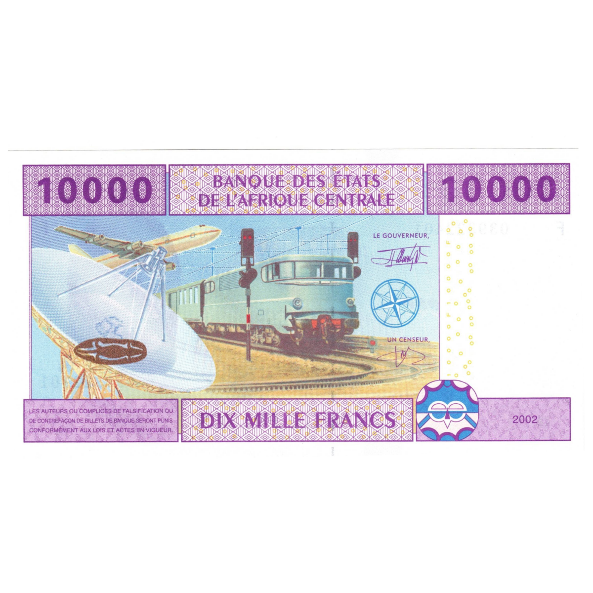 afrique 10000francs 2002 revers 042