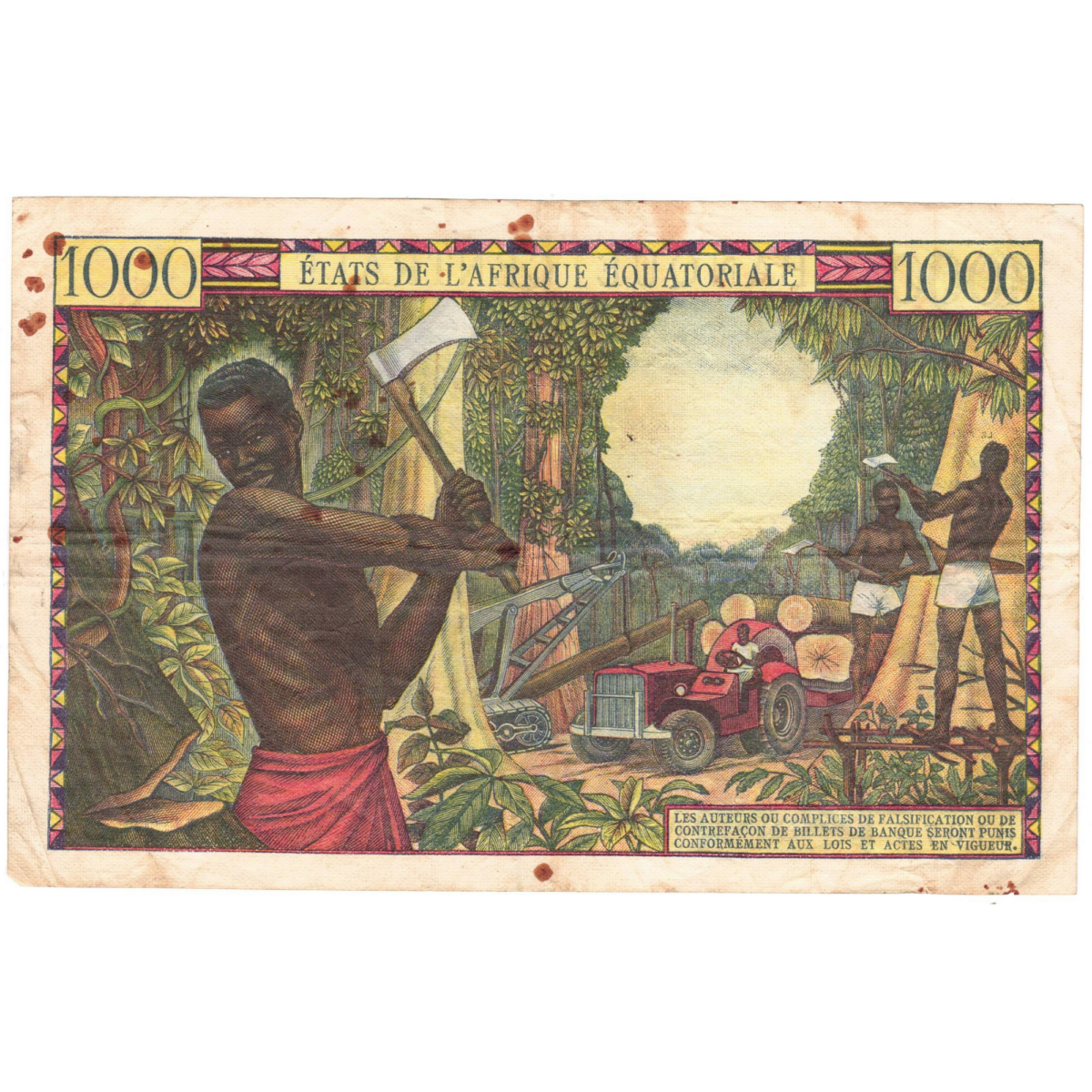 afrique 1000 francs 1962 revers 041