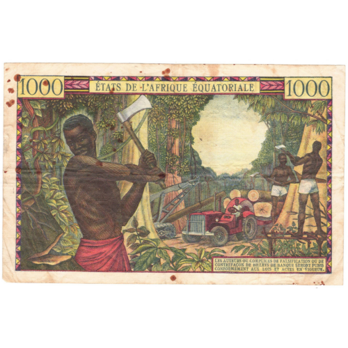 afrique 1000 francs 1962 revers 041