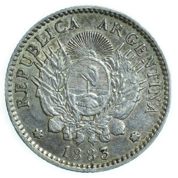 10 centavos 1883 argentine avers 55