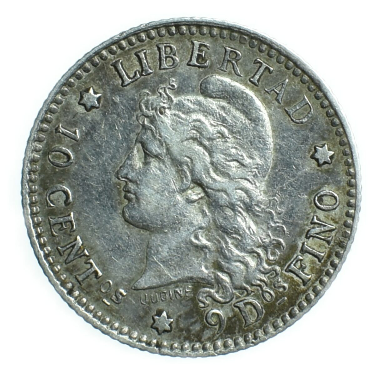 10 centavos 1883 argentine revers 55