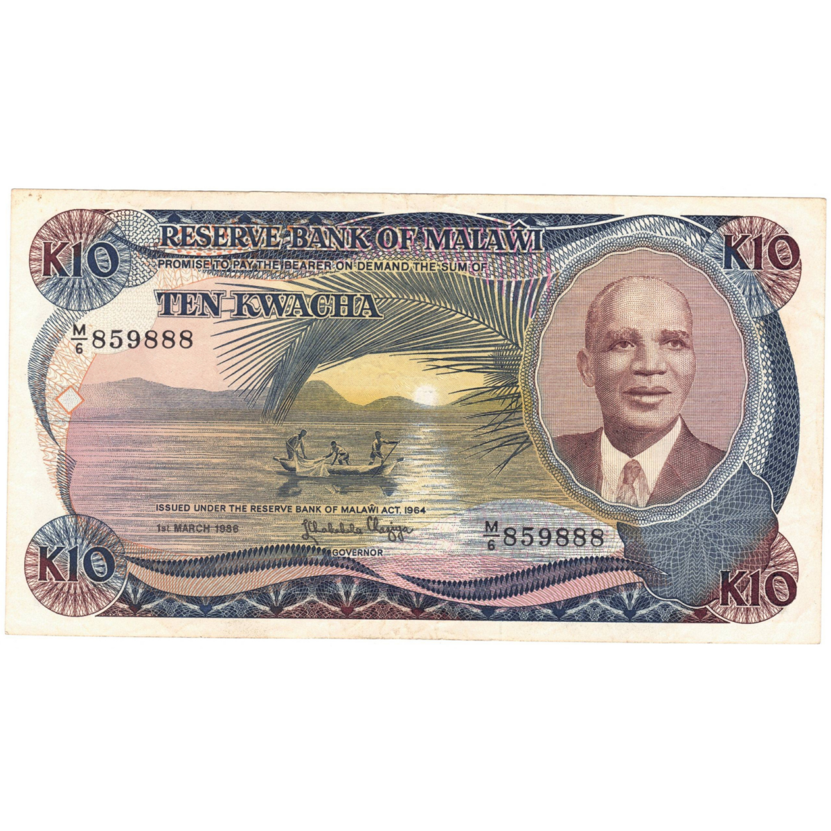 malawi 10 kwacha 1986 avers 052