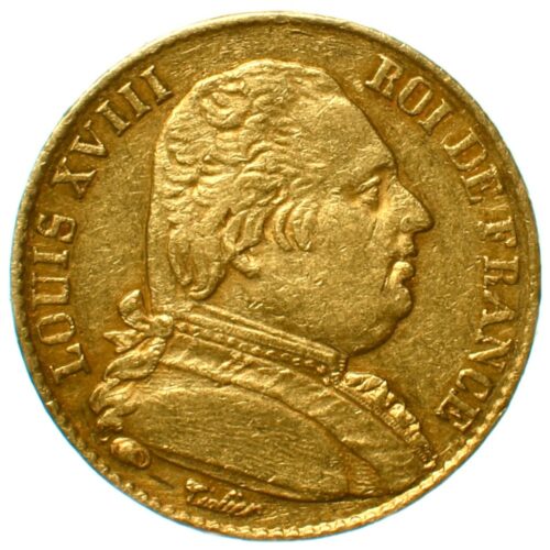 20 francs or 1815 q perpignan avers 396