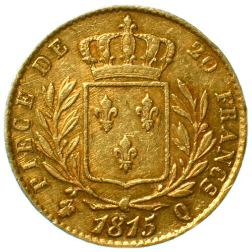 20 francs or 1815 q perpignan revers 396