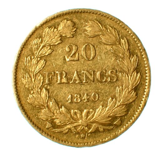 20 francs or 1840 W lille avers 358