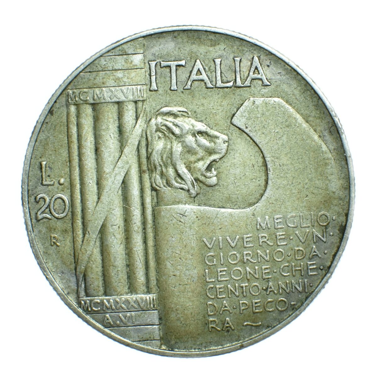 italie 20lire 1928 avers 286