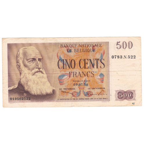 belgique 500 francs 1952 avers 069