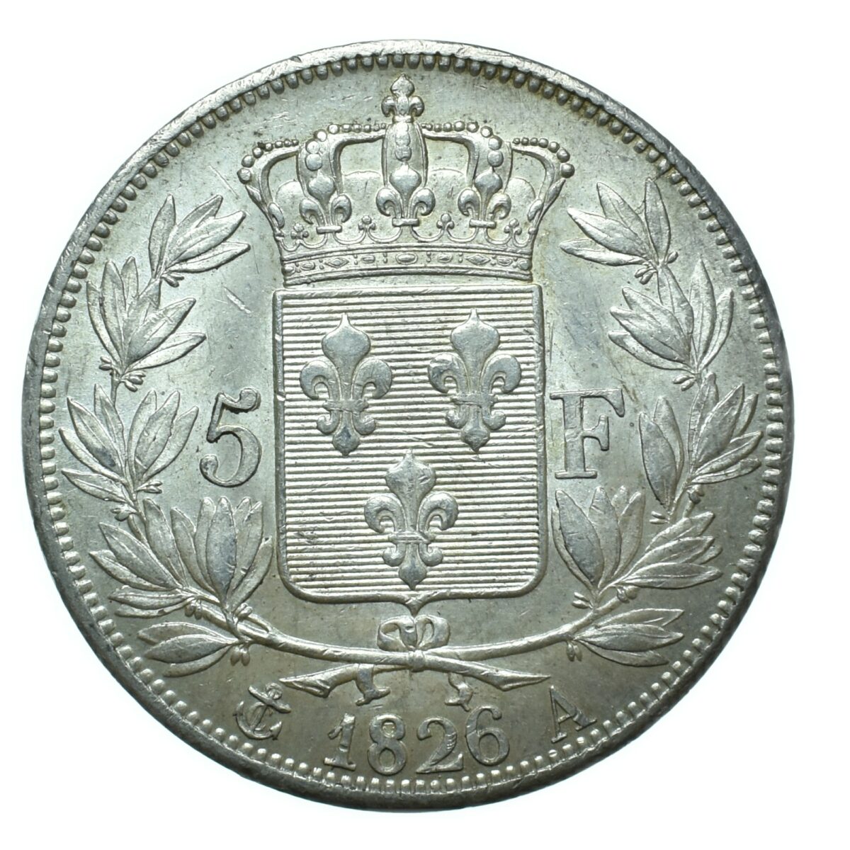 5 francs charlesx 1826 revers 263