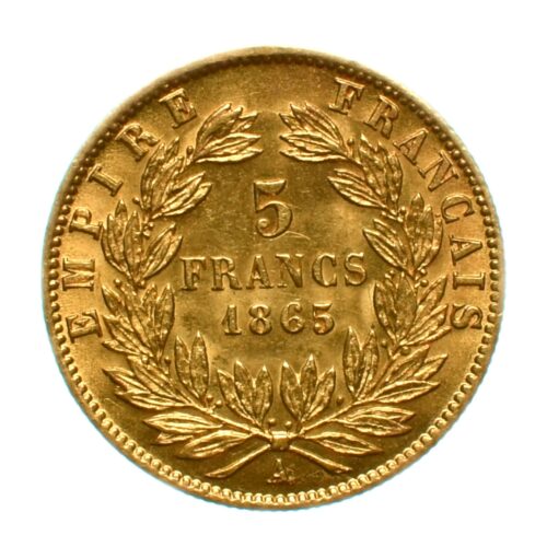 5francs or 1865 napoleon3 avers 339