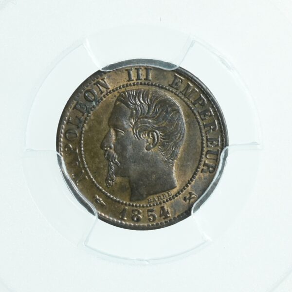 Napoleon3 centime 1854b rouen avers 316