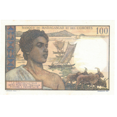 Comores 100 francs 1960 revers 0106