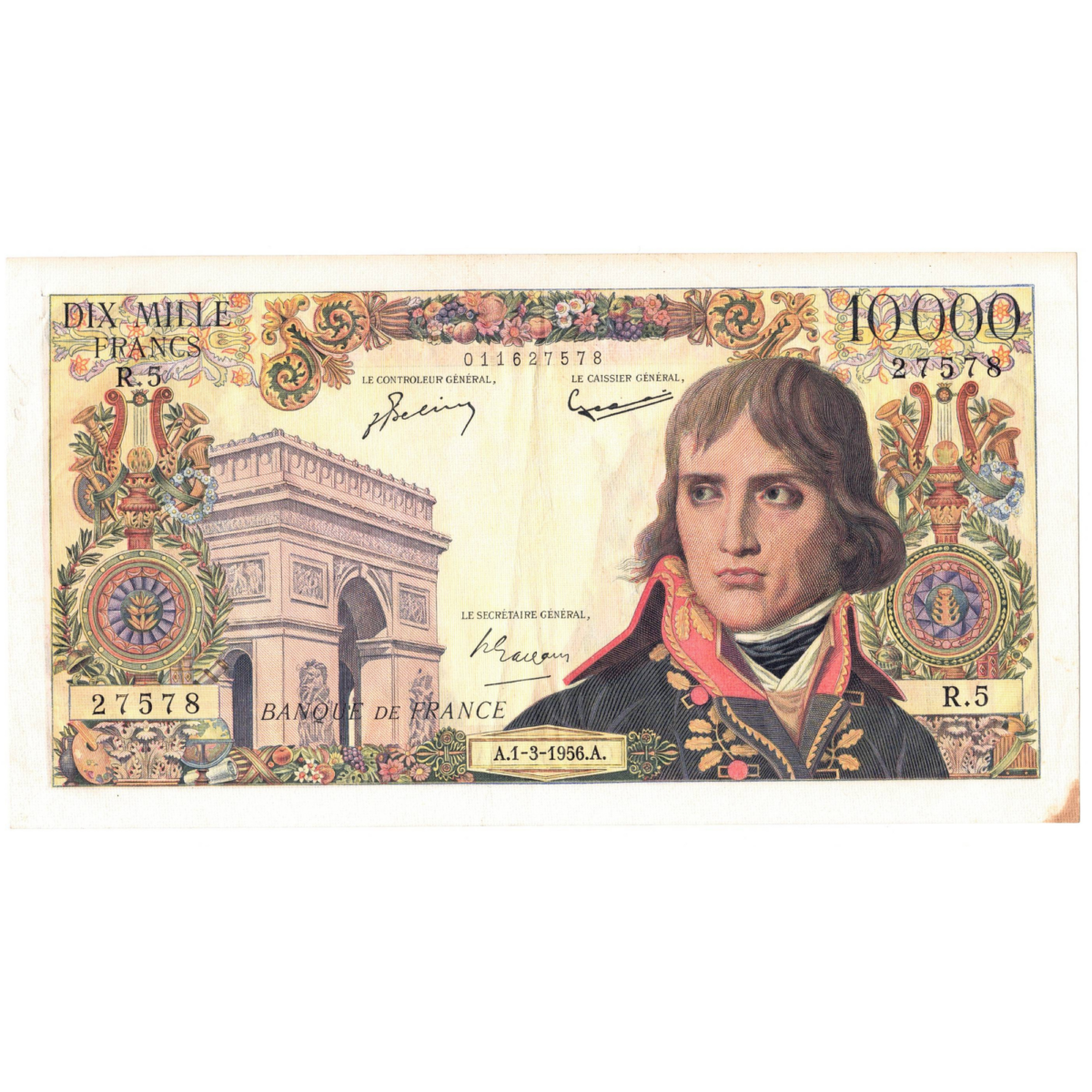 France 10000 francs type napoleon 1956 avers 0018