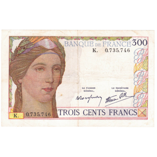 France 300 francs type serveau 1938 avers 0019