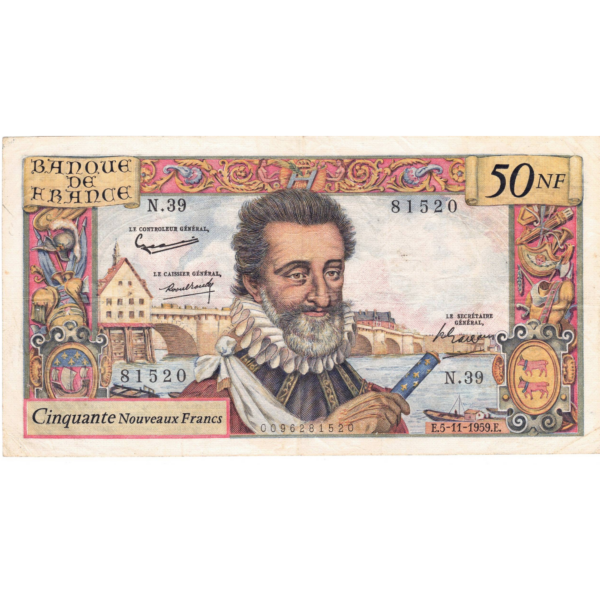 France 5000 francs Henri IV 1959 avers 0017