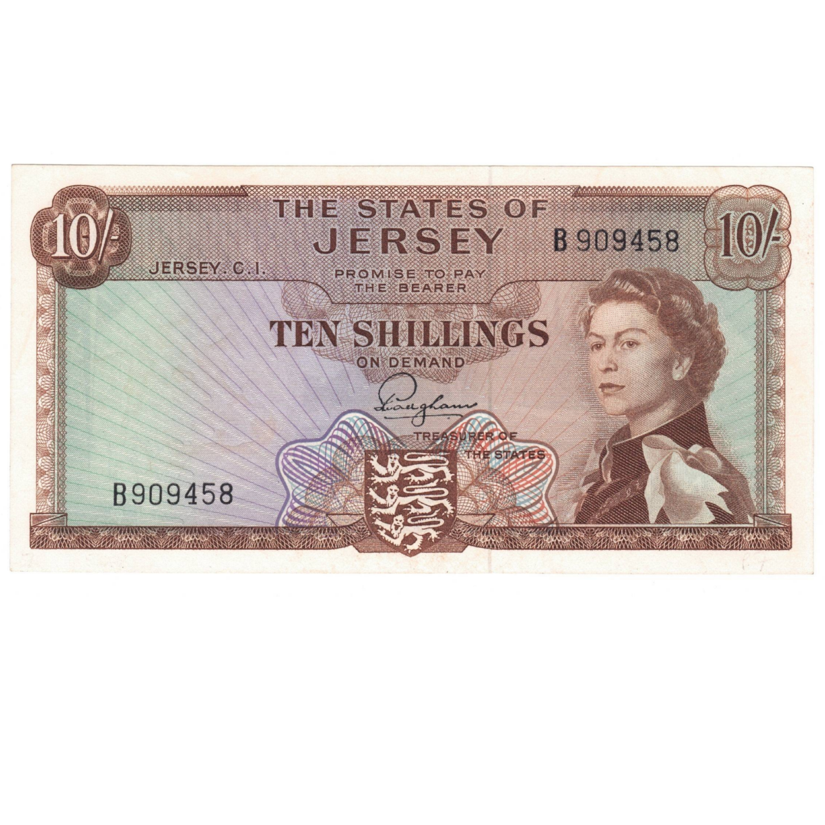 Jersey 10 shillings 1963 avers 0102
