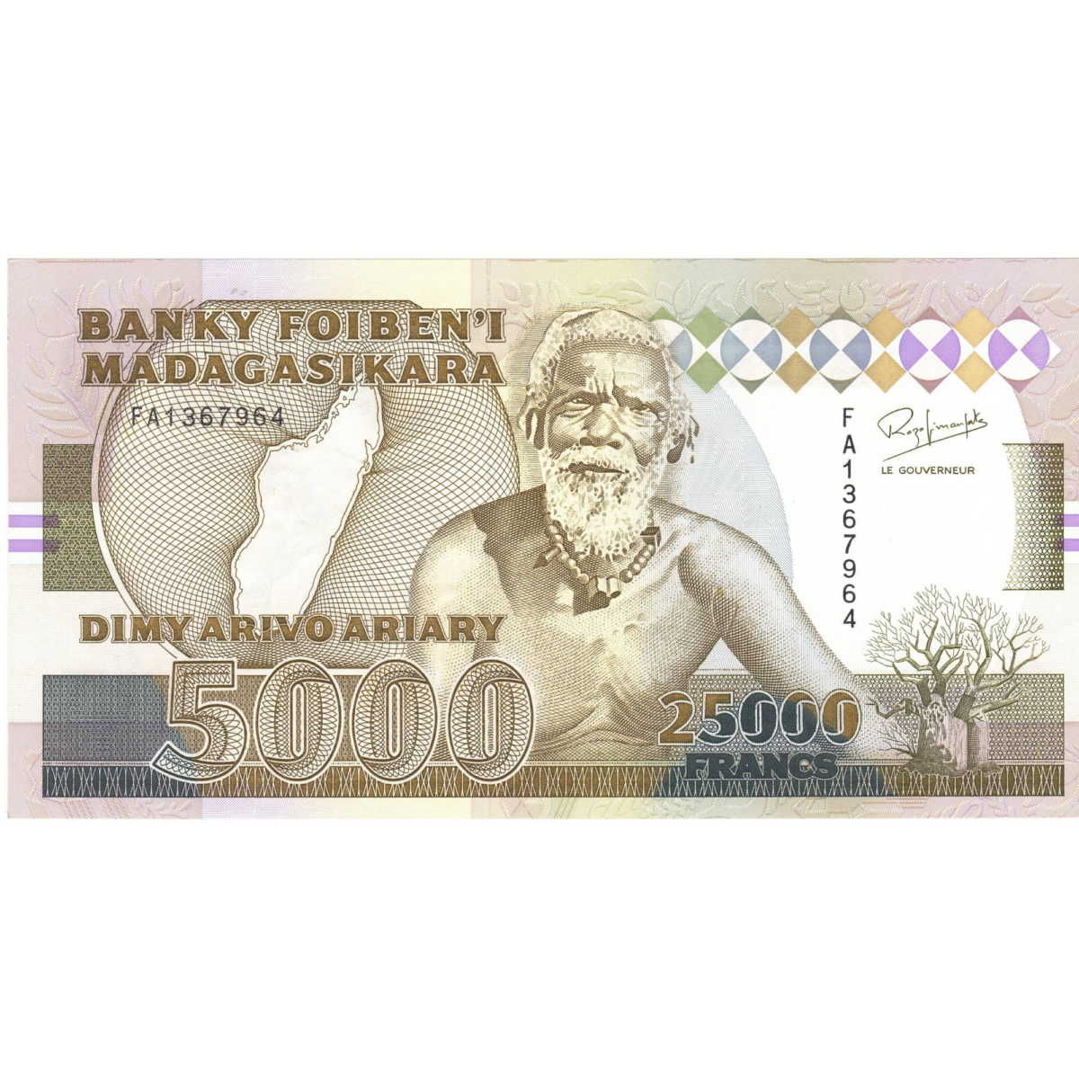 Madagascar 25000 francs 1993 revers 0031