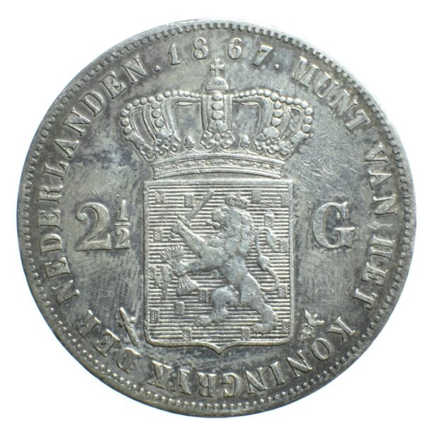 Pays-Bas 2demigulden 1867 Utrecht revers 130