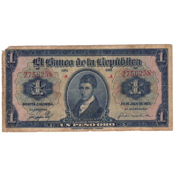 colombie peso 1923 avers 0099