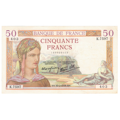 france 50 francs ceres 1938 avers 0125