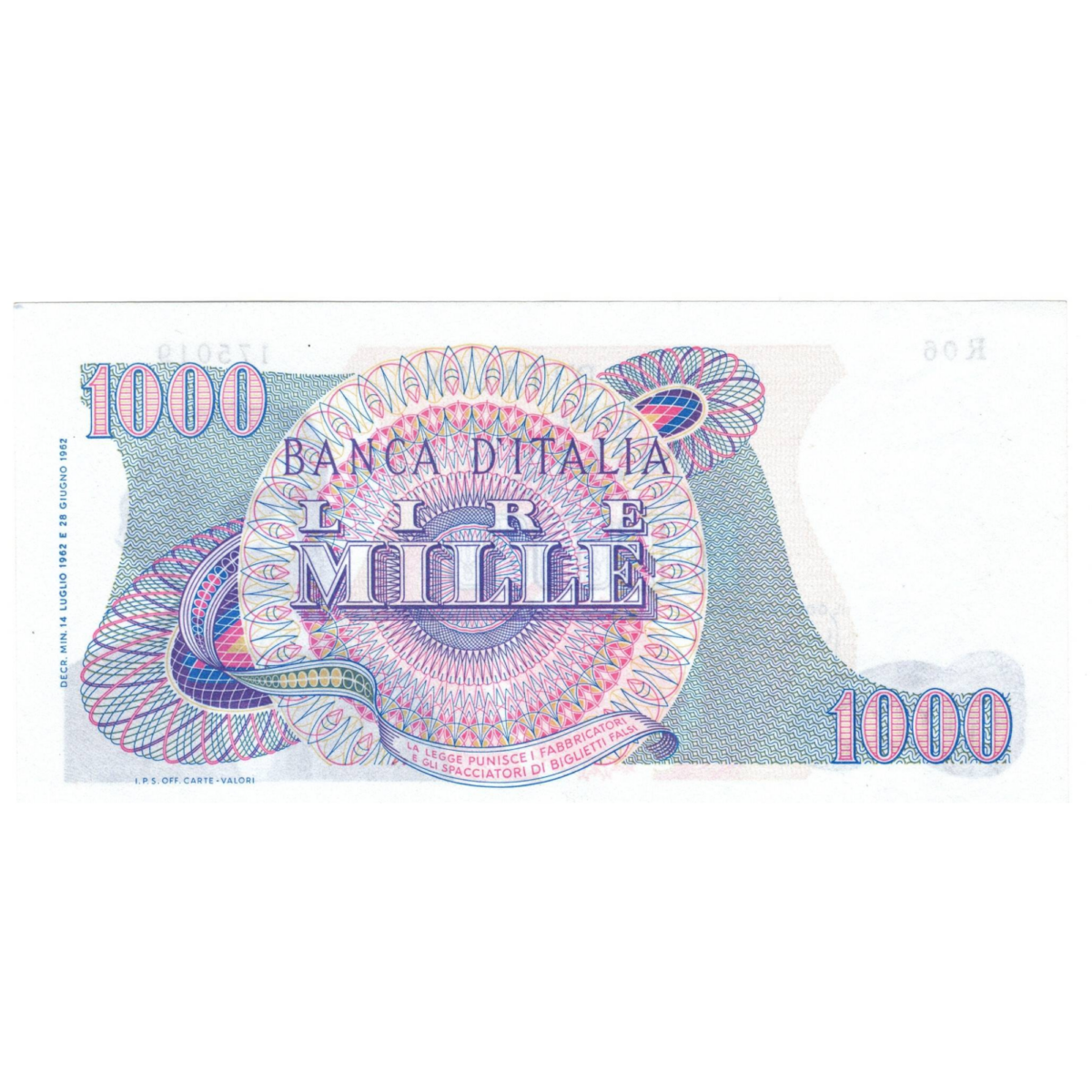 italie 1000 lire 1962 revers 0084