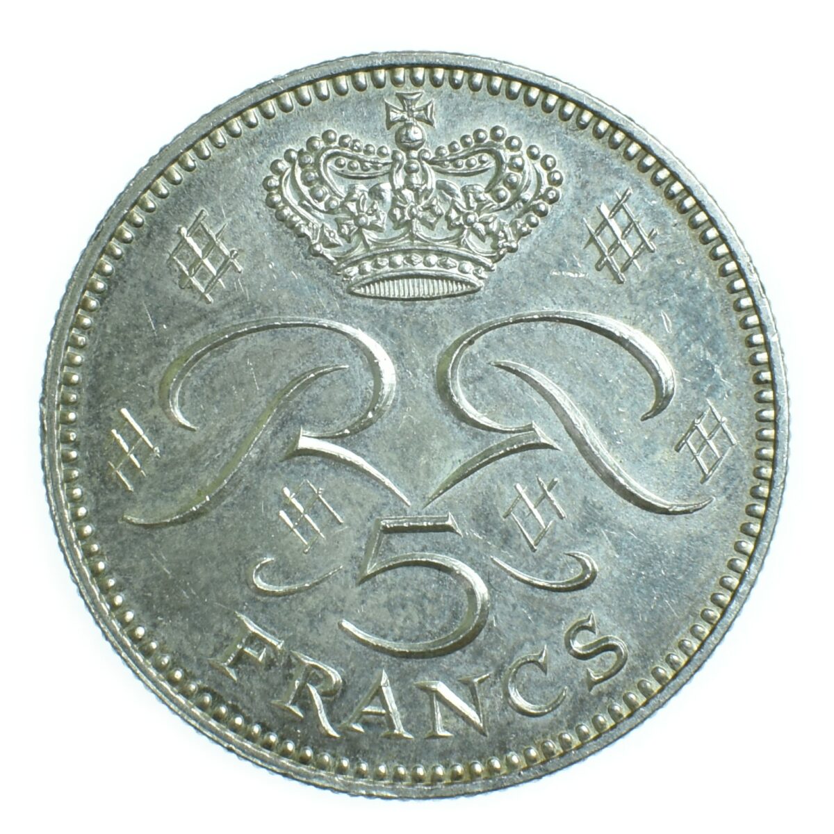 MONACO 5 FRANCS ARGENT 1971 ESSAI REVERS