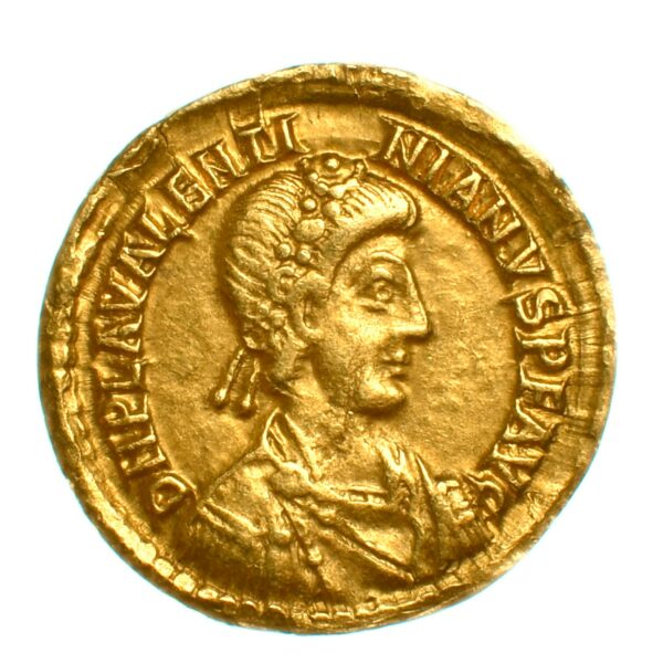 VALENTINIEN III SOLIDUS OR RAVENNE AVERS