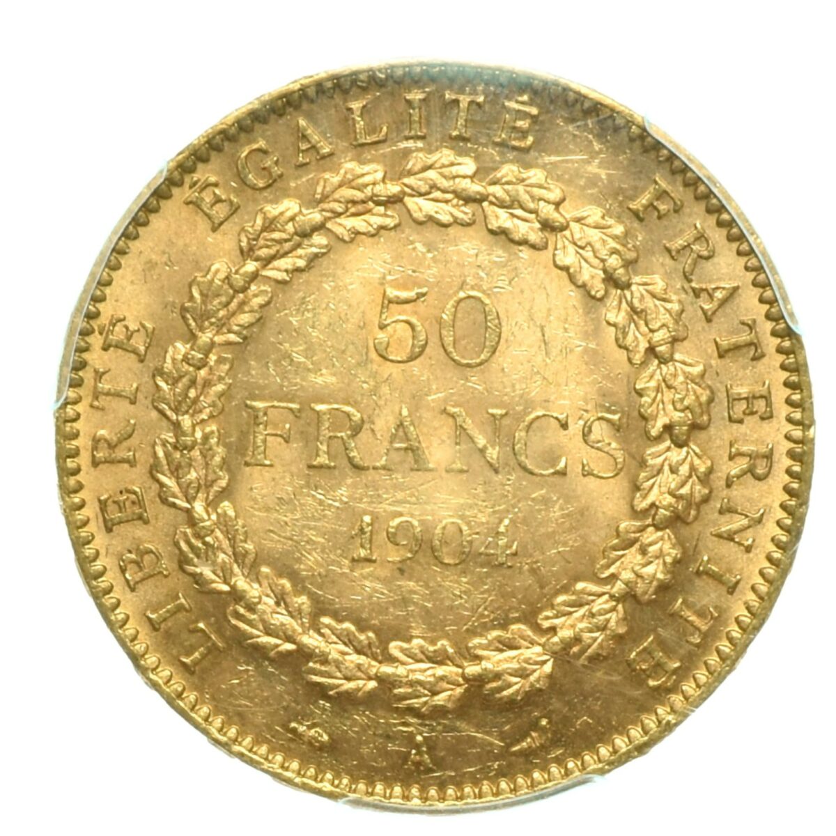 50 FRANCS OR 1904 REVERS RIVE D'OR