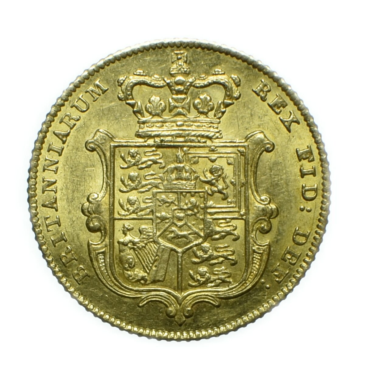 ANGLETERRE GEORGES III DEMI SOUVERAIN OR 1826 AVERS