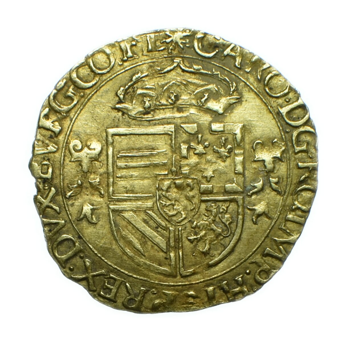 CHARLES V QUINT ECU OR SOLEIL 1552 ANVERS AVERS