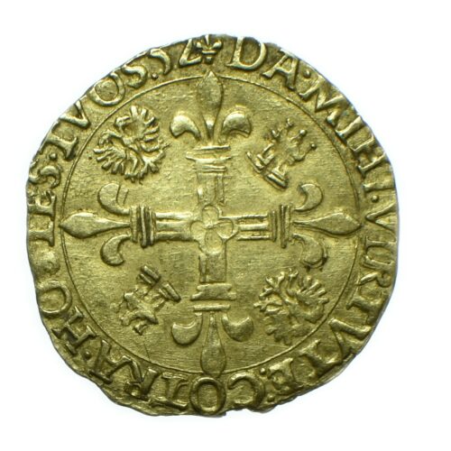 CHARLES V QUINT ECU OR SOLEIL 1552 ANVERS REVERS