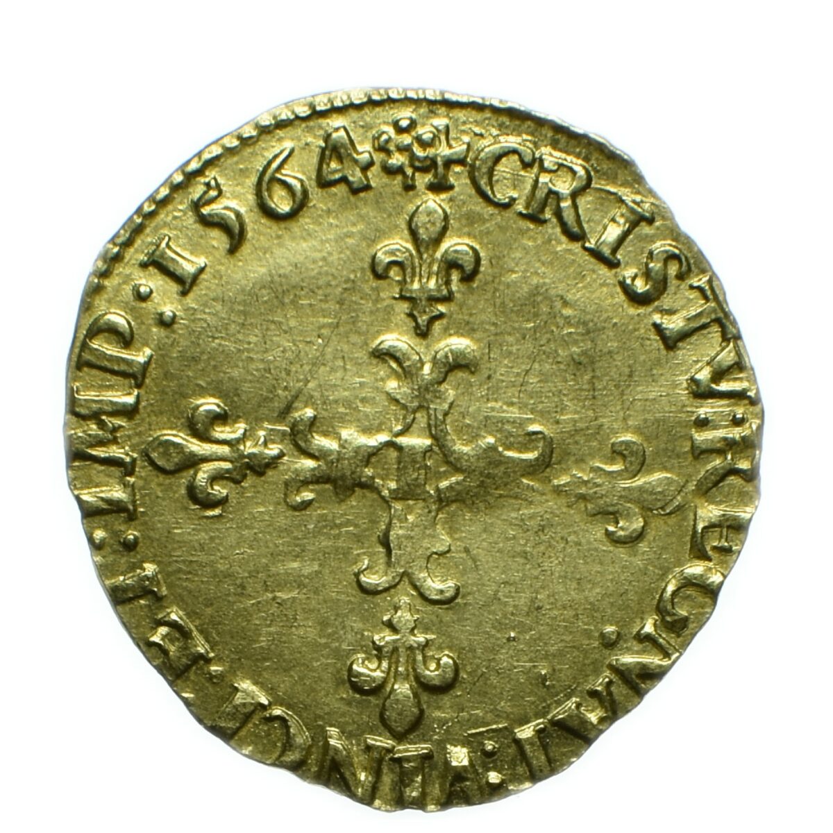 CHARLES IX ECU OR SOLEIL 1564 REVERS LIMOGES