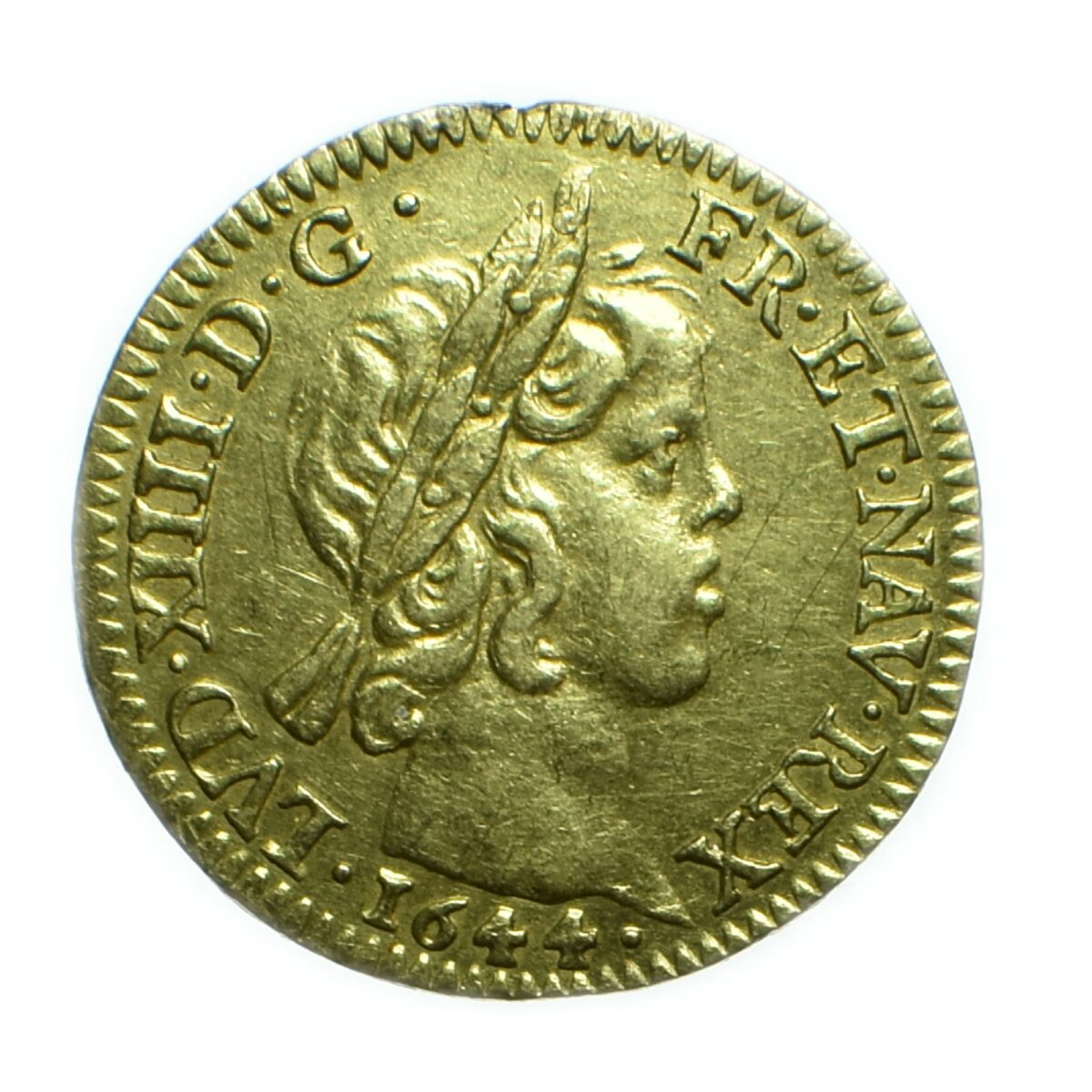 LOUIS XIV DEMI LOUIS OR 1644 PARIS AVERS