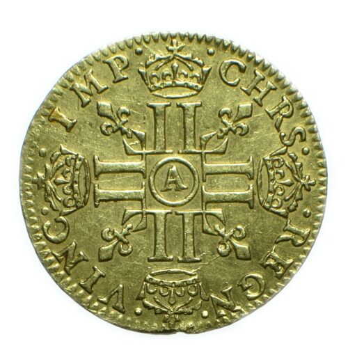 LOUIS XIV DEMI LOUIS OR 1644 PARIS REVERS