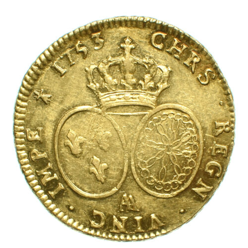 LOUIS15 DOUBLE LOUIS OR 1753 METZ REVERS