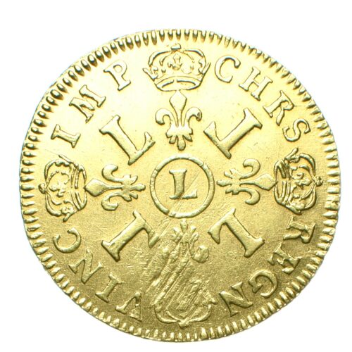 LOUIS 14 DOUBLE LOUIS OR 1696 BAYONNE REVERS