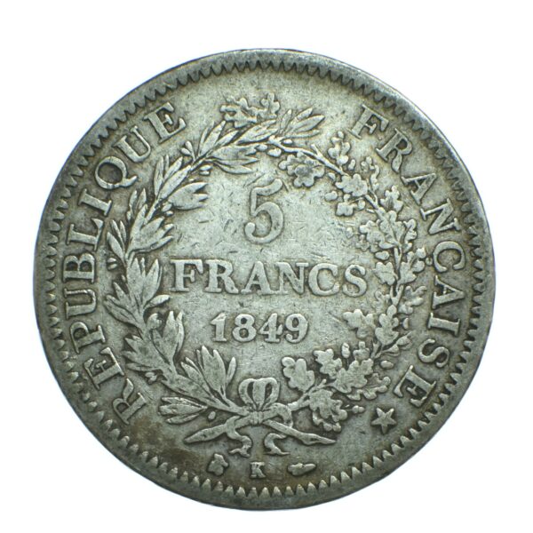 5 FRANCS 1849 K BORDEAUX AVERS