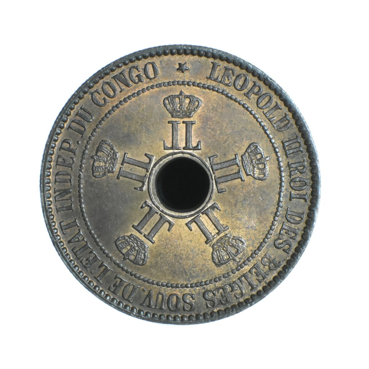 BELGIQUE CONGO 10 CENTIMES 1894 AVERS