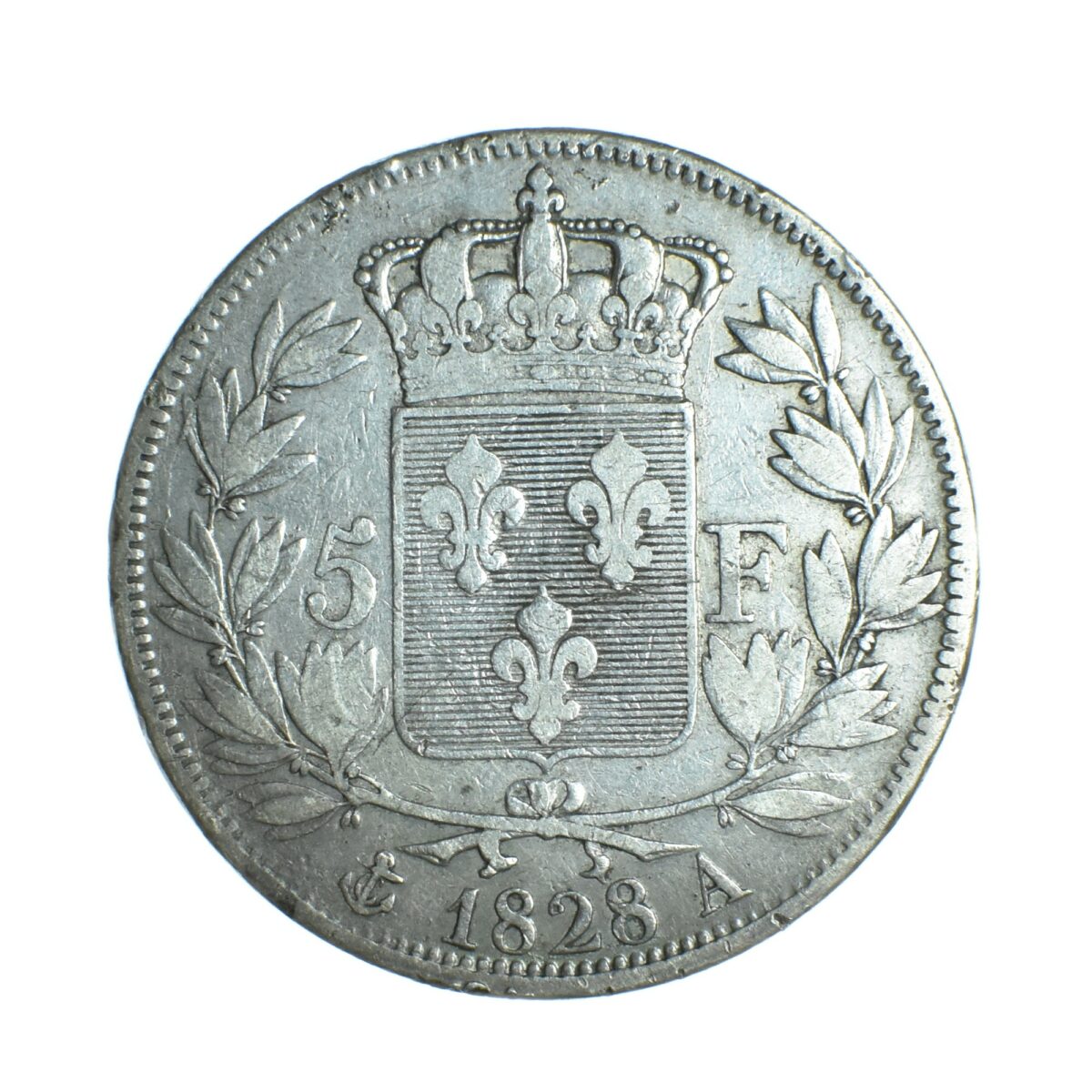 CHARLES X 5 FRANCS 1828 A PARIS REVERS 1