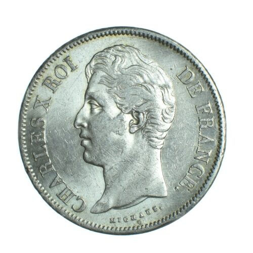 CHARLES X 5 FRANCS 1828 PARIS AVERS