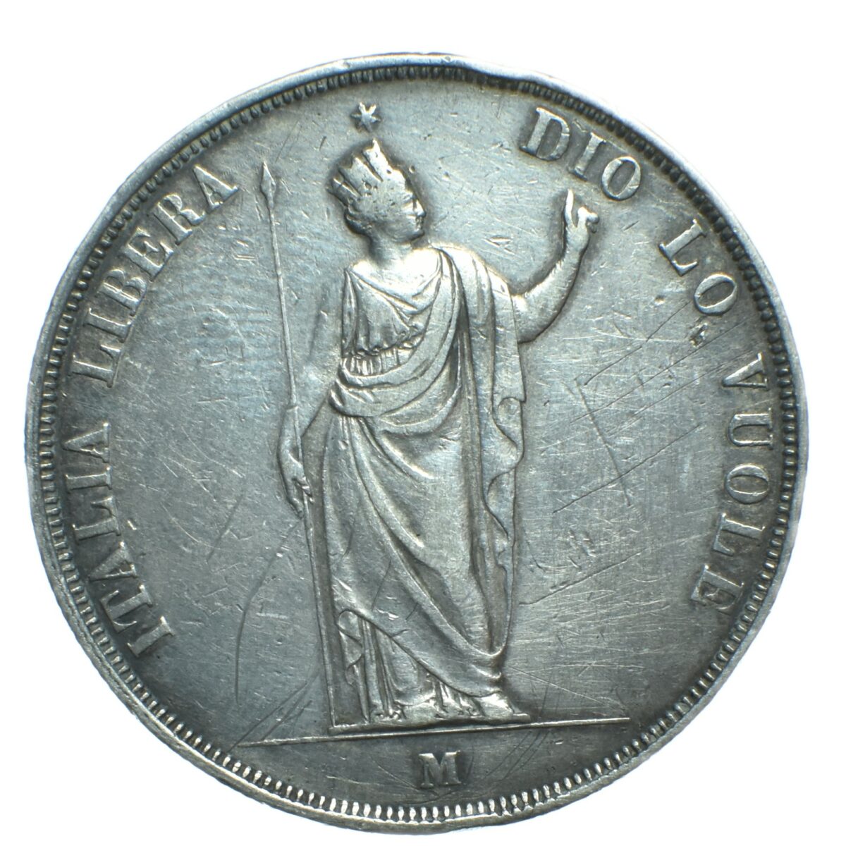 ITALIE 5 LIRE 1848 MILAN AVERS