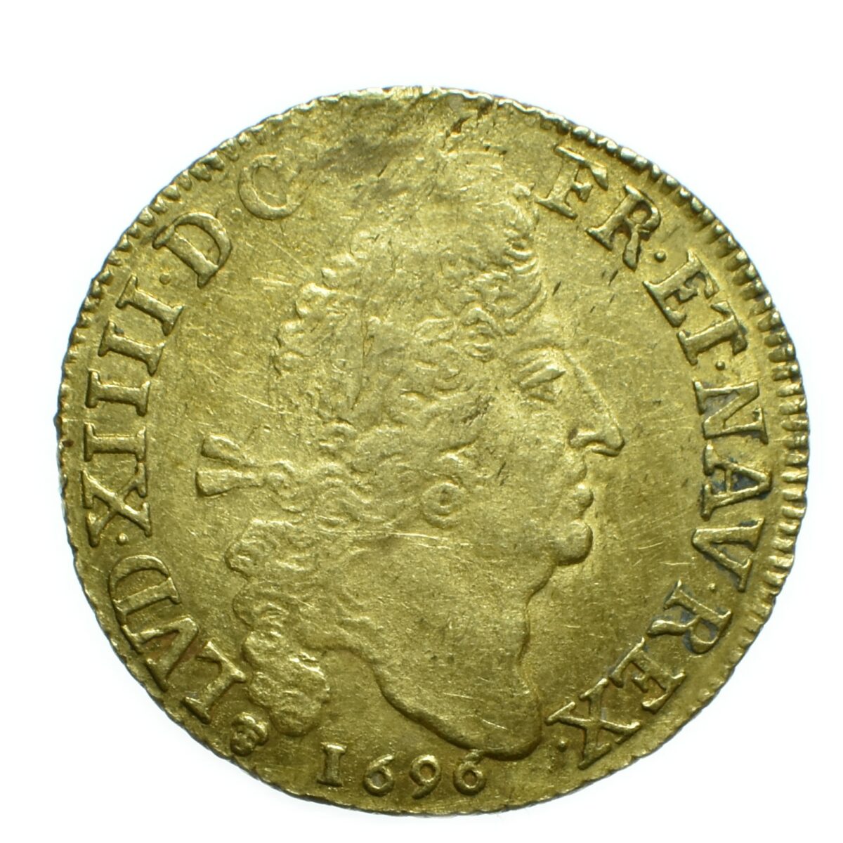 LOUIS XIV DOUBLE LOUIS OR AVERS 1696 TOULOUSE