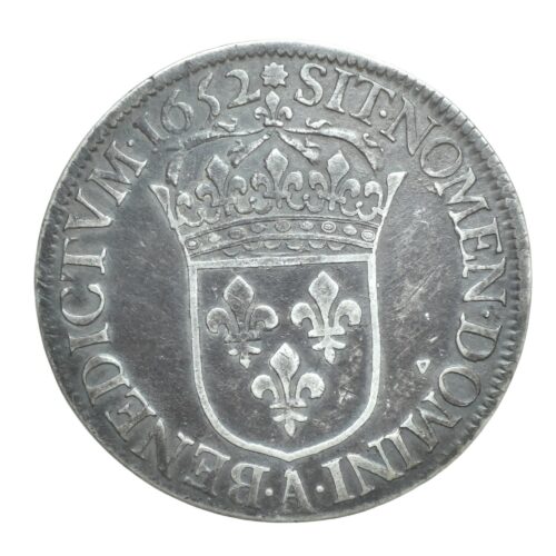 LOUIS XIV ECU 1652 PARIS REVERS