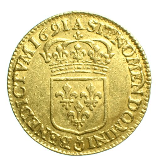 LOUIS XIV LOUIS OR ECU 1691 REVERS