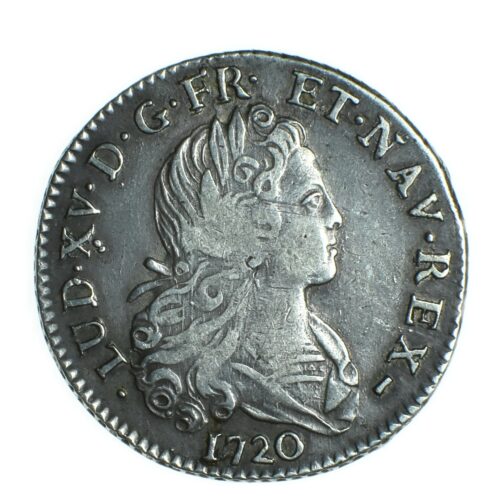 LOUIS XV PETIT LOUIS ARGENT 1720 LILLE AVERS