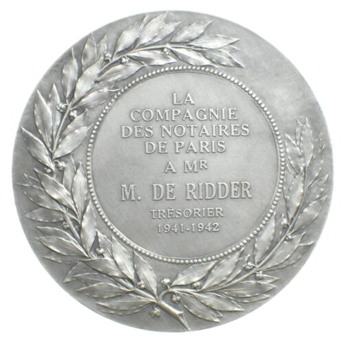 MEDAILLE NOTAIRES PARIS REVERS ARGENT