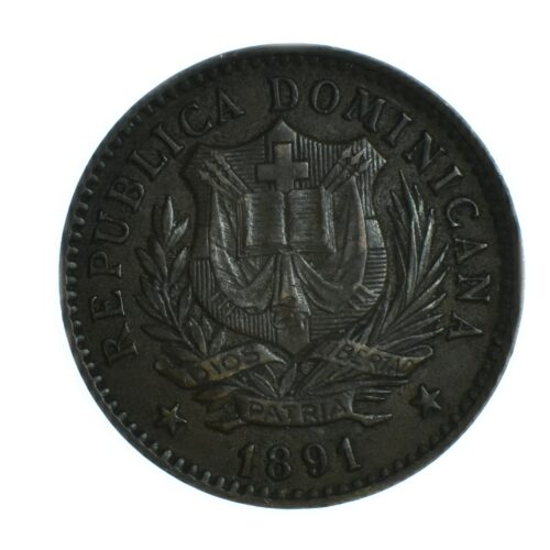 REPUBLIQUE DOMINICAINE 5 CENTESIMOS 1891 REVERS