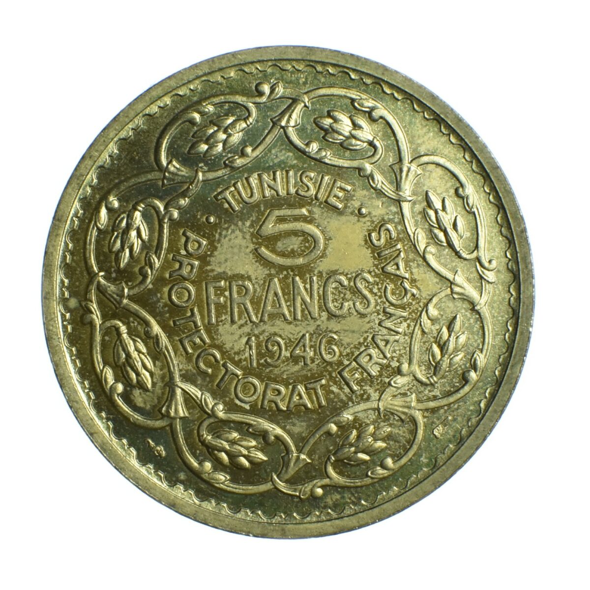 TUNISIE 5 FRANCS ESSAI 1946 AVERS