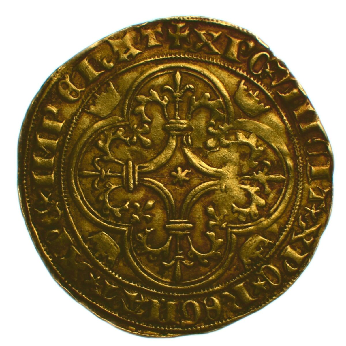 CHARLES VI ECU OR TOURNAI REVERS