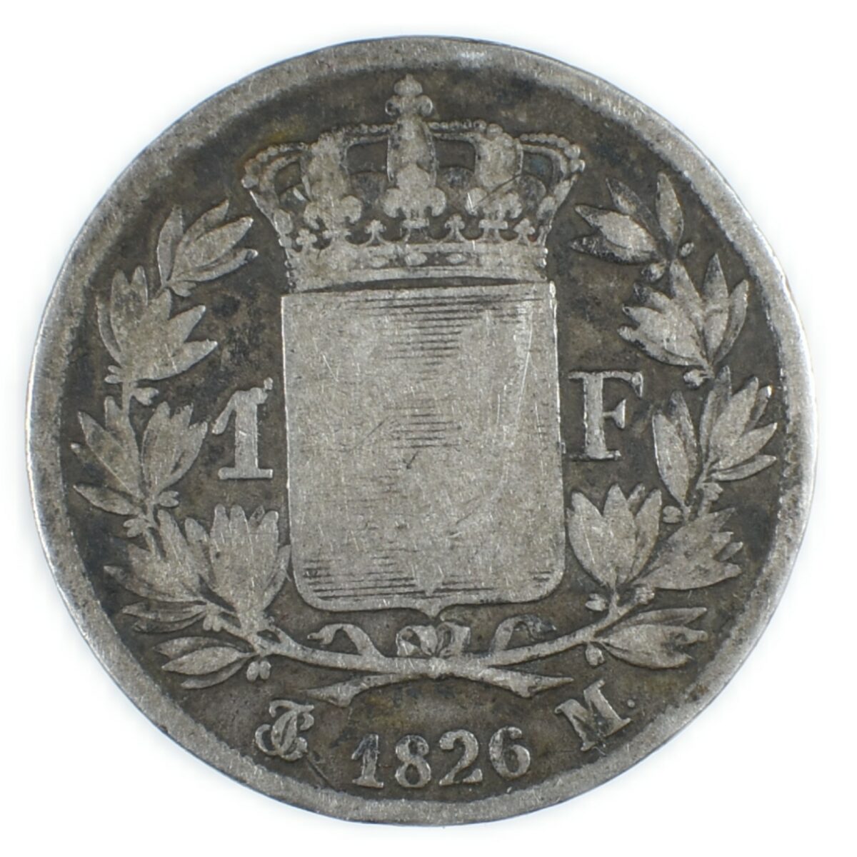 CHARLES X UN FRANC 1826 TOULOUSE REVERSE