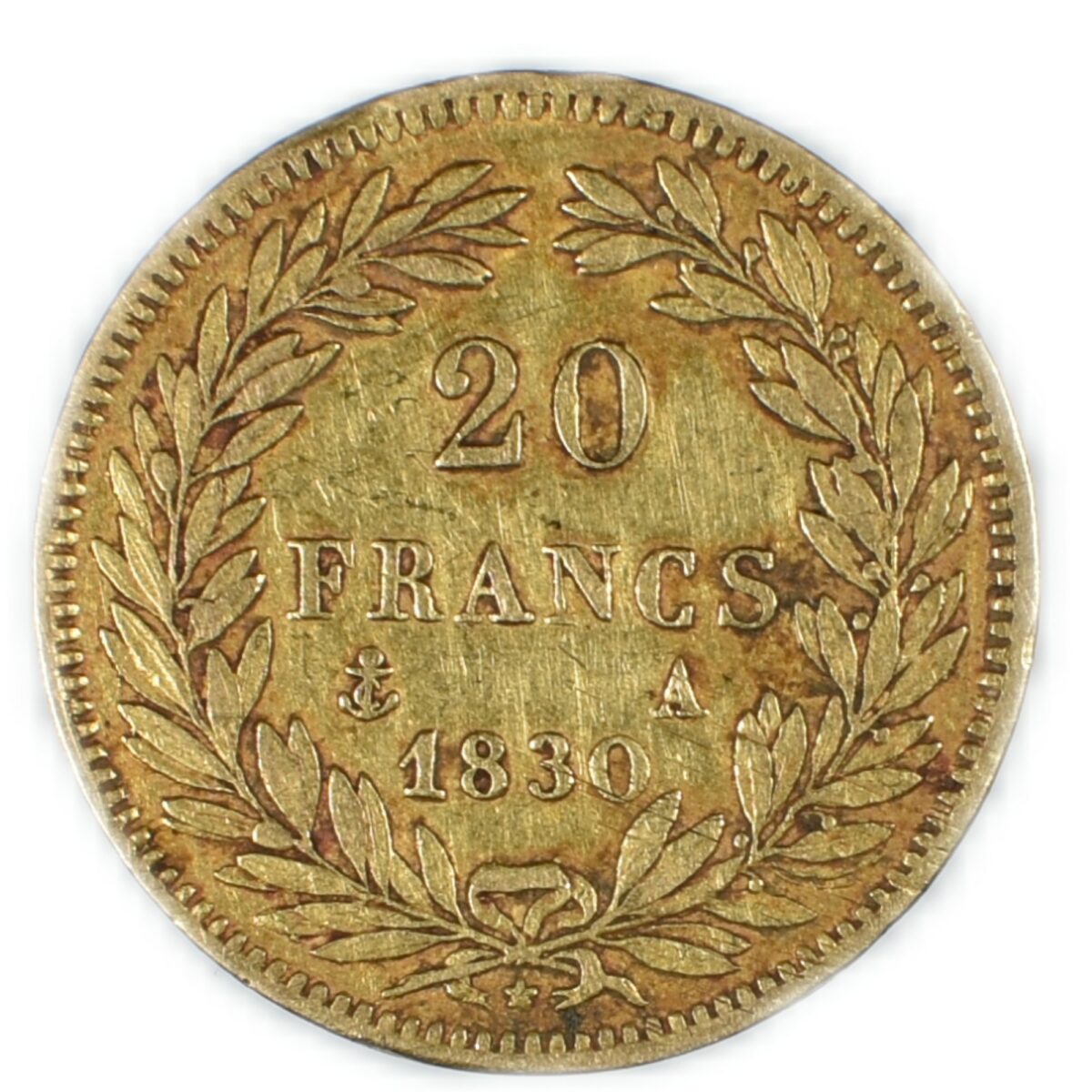 LOUIS PHILIPPE IER 20 FRANCS OR 1830 AVERS